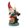 Fishing Gnome Solar Statue Garden Decor